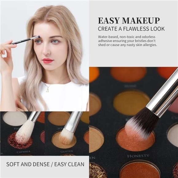 Makeup Brushes 15Pcs Makeup Brush Set with Bag Kabuki Foundation Blending Blush - Picture 3 of 7